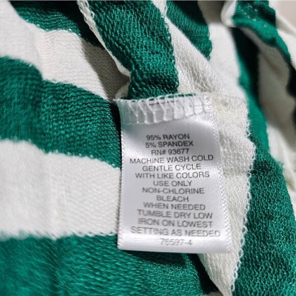 LIZ CLAIBORNE Green & White Scoop Neck Top Shirt - Size XL - Picture 7 of 7